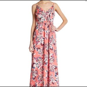 YUMI KIM Floral Pink Maxi Dress Vibrant Large